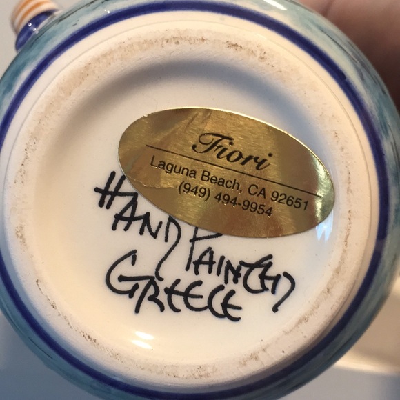 Hand Painted In Greece Small Creamer/Pitcher - Picture 5 of 7